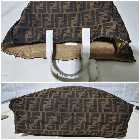 Authentic FENDI Zucca Special Shopping Tote Tobacco TOP HANDLE - Picture 9 of 12